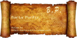 Barta Porfir névjegykártya